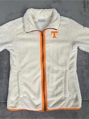 Tennessee Vols Columbia Womens Cream Fleece Jacket with Orange Trim Size Small